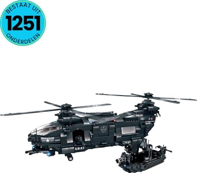 WOMA® Politie Speelgoed Set Geschikt voor LEGO - Vanaf 6 Jaar - 1251 Bouwstenen - Bouwset - STEM Speelgoed - Bouwspeelgoed - Inclusief Handleiding