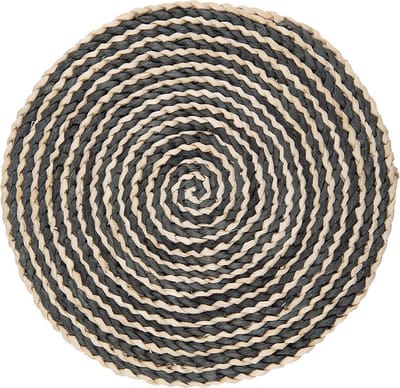 Clayre & Eef Placemat Ø 35x1 cm Beige Zwart Stro