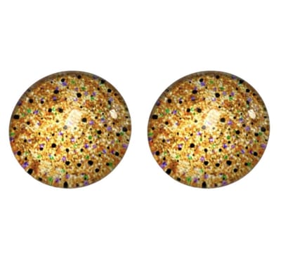 Clip oorbellen -geel -spikkel -2 cm- geen gaatje- Charme Bijoux