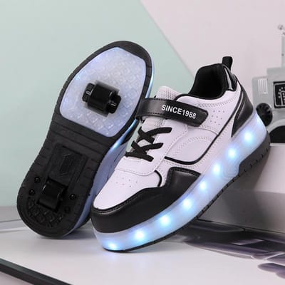 Runaway Shoes, Heren- en Kinderen Dubbelwiel Oplaadschoenen, Hoge Waarde 6-16 Jaar Oud, Rolschoenen met Wielen 40 gray