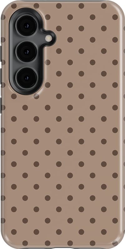 Polka Dots Hoesje Samsung Galaxy S24 | Geschikt Voor Mag | Stippen Design Backcover Samsung Galaxy S24 Sandstone Dots