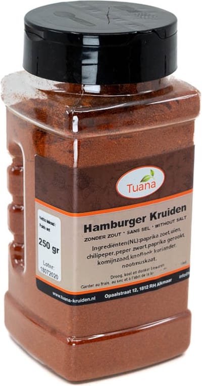 Tuana Kruiden - Hamburger Kruiden Zonder Zout - Strooibus 170 Gram - MP-H-0002