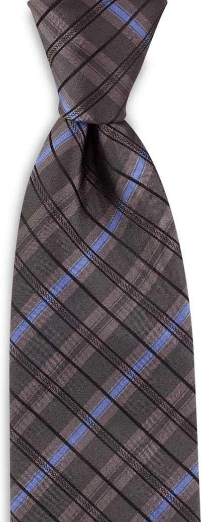 We Love Ties - Stropdassen - Stropdas Groovy Square - grijs / bruin / zwart / lichtblauw