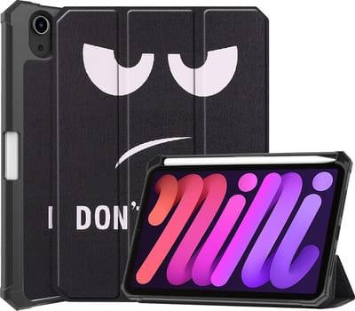 Hoesje - Geschikt voor Apple iPad Mini 6 (2021) - 8.3 inch - 6e Generatie - Dun & Stevig - Trifold Bookcase - Hard Cover Case - Met Uitsparing Geschikt voor Apple Pencil - Hardcover Book - Tablet Hoes - Don't Touch Me