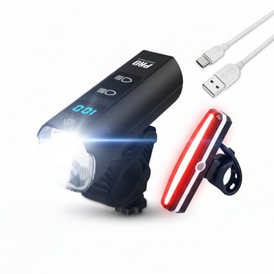Fietsverlichting Set 1300 & 120 Lumen USB Oplaadbaar - Racefiets/Mountainbike - Led Fietslampen set - Koplamp & Achterlicht