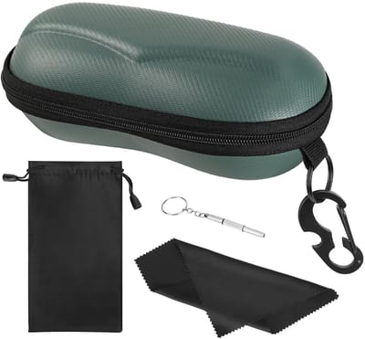 Dailygoods- Brillenetui Semi-rigide - 2 Stuks - EVA Zonnebril Case - Draagbare Brilhouder - Unisex - Inclusief Microfiber Doek - Zonnebrilcase