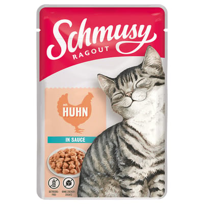 Schmusy Ragout in Saus Kattenvoer 22 x 100 g - Kip