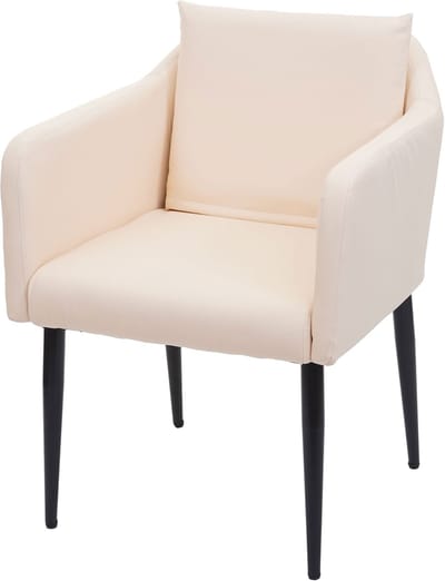 Eetkamerstoel MCW-H93, keukenstoel fauteuil stoel ~ kunstleer crème-beige
