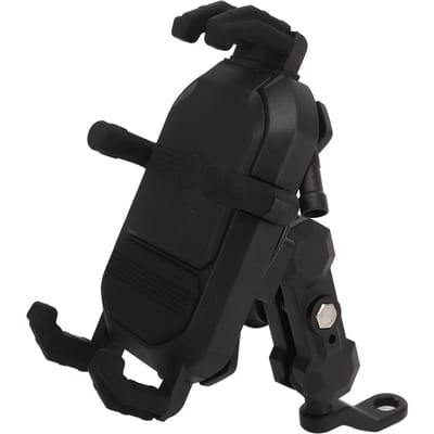 Support de téléphone moto 2 en 1 Rotation à 720 degrés Étanche Chargeur sans fil 15W Universel pour téléphone portable 3,5-6,5 pouces black