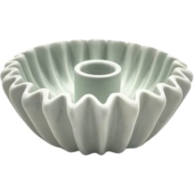 Housevitamin Plissé Kandelaar – Mint – 12×12×4,5 cm – Keramiek – Waaier Kaarshouder – Koffiefilter Design