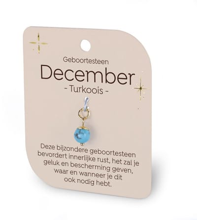 Gouden Charm - Geboortesteen - December