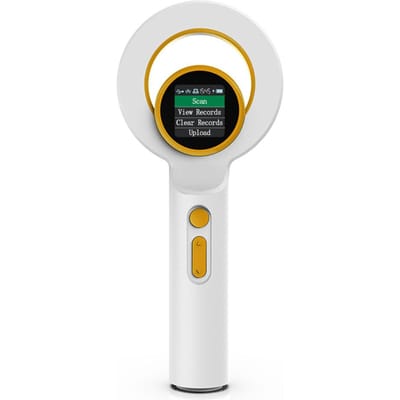 Lecteur d'identification de scanner d'étiquettes pour animaux de compagnie à puce électronique pour animaux Lecteur portatif d'étiquettes pour animaux RFID BT + USB + connexion 2,4 G W-2