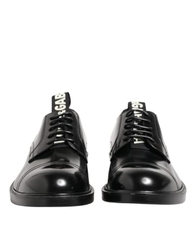 Dolce & Gabbana Zwarte Leren Dress Lace Up Heren Formele Schoenen