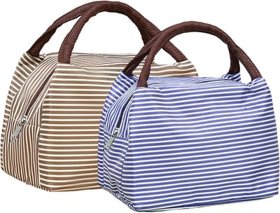 Thermal Bag – Kleine Lunchkoeler – Geïsoleerde Lunch Tas – Oxford Stof – Opvouwbare Lunchbox – School – Camping – Reizen – 23 x 17 x 13 cm – Draagbare Koeltas – Set van 2
