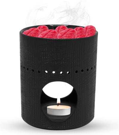 Scentchips® Fossil - Waxbrander - Geurbrander - Oliebrander - Wax Melts Brander - Aromabrander - Ook Geschikt Voor Essentiële Oliën - Geurolie - Waxmelts - Zwart