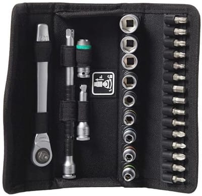 Metalen ratelset met omschakelhendel en 1/4 inch aandrijving - 28-delig