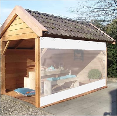 Pergola Zijpanelen - Privacy Cover - Buitenruimte Verfraaien - Thermische Isolatie - 0.5mm Dik - Transparant Wit