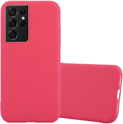 Cadorabo Hoesje geschikt voor Samsung Galaxy S21 ULTRA in CANDY ROOD - Beschermhoes gemaakt van flexibel TPU silicone Case Cover