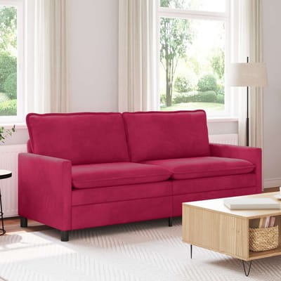 vidaXL - Bank - Wijnrood - 196 - x - 81 - x - 87,5 - cm - Fluweel