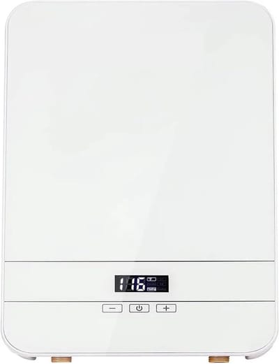 Directe Waterverwarmer - Tankloos Apparaat - Direct Warm Water - Start met Lage Druk - 6.5 Kilowatt Vermogen - Wit