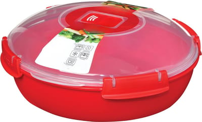 AMA® Magnetron Bakjes met Deksel - Magnetron Bakjes - Magnetron Bord met Deksel - Rood - 23x21x8cm