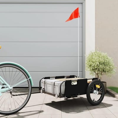 Fietskar - Transportkar - Goederen Vervoeren - Waterbestendige stof - 126 cm lengte - Zwart