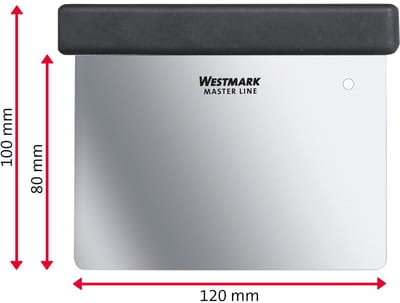 Westmark 2 Professioneel deegschraper/spatel, met handvat, flexibel mes, bladgrootte: 8 x 12 cm, Roestvrij Staal/Plastic, Master Line, Zwart/Zilver, 308022E3