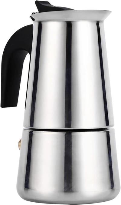 Espresso Maker - Koffiezetapparaat - Fornuis Gebruik - Roestvrij Staal - 100ml 200ml 300ml 450ml - Zilver
