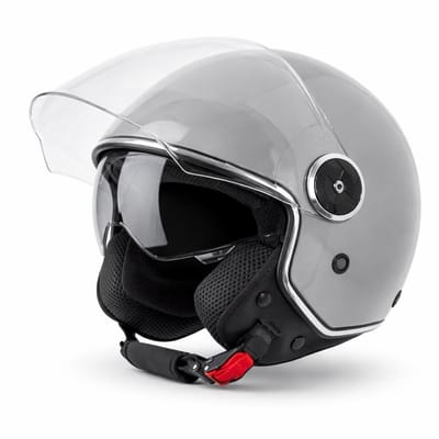 VINZ Tobia Jethelm Zonnevizier - Scooterhelm & Motorhelm & Brommerhelm & Voor Heren & Dames - Grijs - S