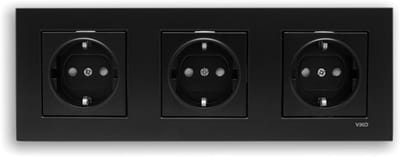 Wandcontactdoos Stopcontact Inbouw Panasonic Viko--Zwart-Randaarde-Compleet