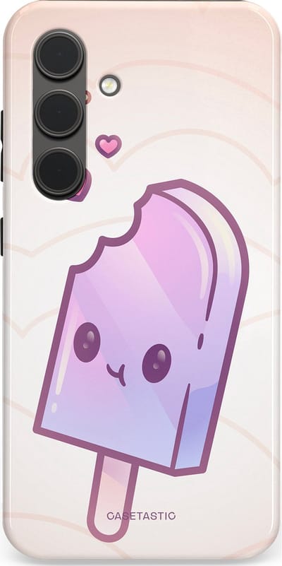 Casetastic Hoesje Geschikt voor Samsung S24 - Stijlvolle Beschermende Duo-layer Case - Zacht Paars IJs