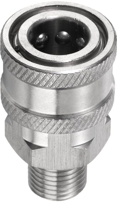 Dailygoods - QUARKZMAN Afvoersproeiers voor hogedrukreiniger, 1/4 inch, snelaansluiting, 5000 psi, roestvrij staal, afvoer, rotatiepunt, knop, slangen, waterreiniging, straal voor het reinigen van afvoeren