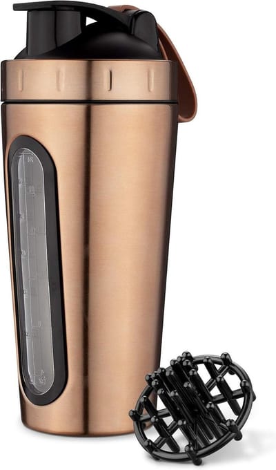 Proteïne shaker van roestvrij staal 750 ml - Beker voor proteïneshakes met shaker ball