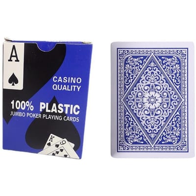 Jeu de Cartes Mis à Jour PVC Résistant à l'Eau Cartes à Jouer 54PCS Gros Caractères Plastique Kit Poker Texas Dans un Étui Lavable Flexible Jeu de Société