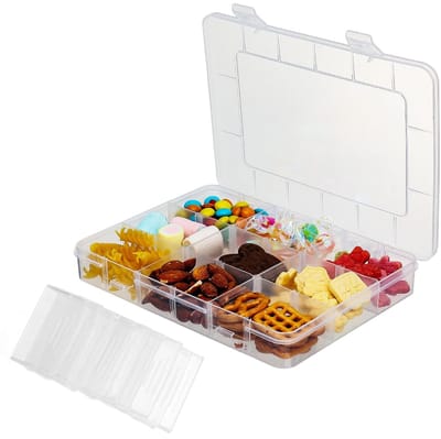 Dailygoods- Opbergdoos Transparant - Verstelbaar met Verdelers - 16 Rastercompartimenten - Kunststof - Eenvoudige Identificatie - Makkelijk Schoon te Maken - Opbergbox
