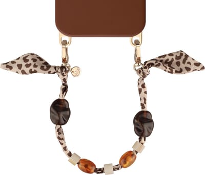 Selencia Universeel Satin Stone telefoonkoord - Telefoon Ketting - GSM Koord - Sand