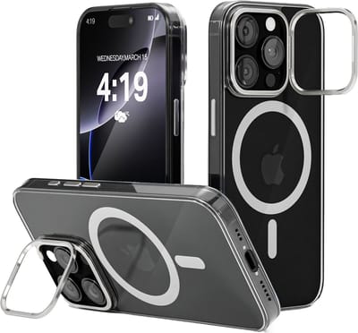 My Case Hoesje – Geschikt voor iPhone 16 Pro - Geschikt voor MagSafe – Telefoonstandaard – Transparant - Stijlvol, Shockbestendig, Praktisch