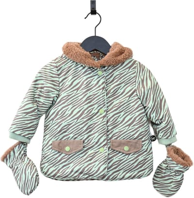 Ducksday - winterjas voor baby - waterdicht - afneembare wantjes - peuter - unisex - Okapi - maat 74 - VALT GROOT