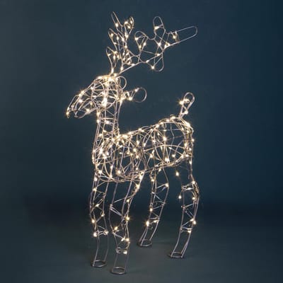 Bianchidino – Rendier Kerst LED – 48 cm – Rattan/wilg – Koperkleurig