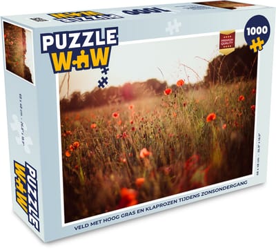 Puzzel Zonsondergang - Bloemen - Rood - Legpuzzel - Puzzel 1000 stukjes volwassenen