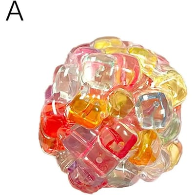 Nieuw Geluid Makend Knijp Fidget Speelgoed Regenboog Kralen Kneedballen Stress Verlichtend Decompressie Speelgoed Cadeau Voor Volwassene Kind