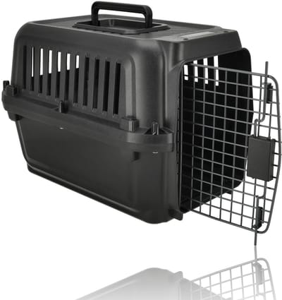 Kattenbench / Hondenbench Klein 50x35x34 cm – Transportbox Kat & Kleine Hond tot 5 kg – Demontabele Reismand met Schroeven – Draagbare Kunststof Vervoersbox Huisdieren