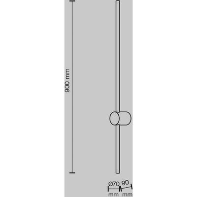 Maytoni LED wandlamp Light stick, zwart, hoogte 90 cm