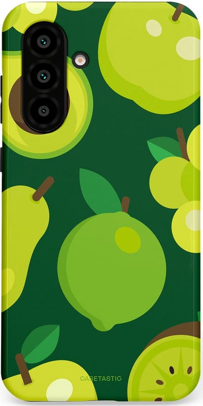 Casetastic Hoesje Geschikt voor Samsung A56 / A36 - Stijlvolle Beschermende Duo-layer Case - Peren Appel Groen