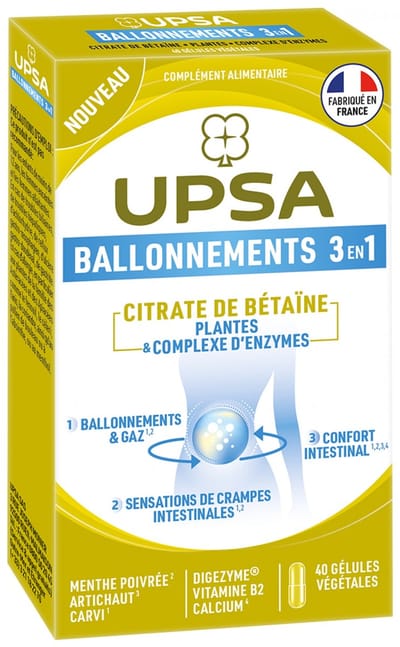UPSA Opgeblazen Gevoel 3in1 40 Plantaardige Capsules