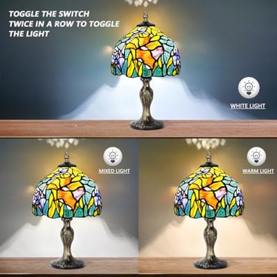 Glas-in-lood-lamp voor Vintage Decoratie - Perfect voor Nachtkastje of Bureau