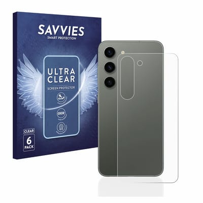 Savvies - Screenprotector voor Samsung Galaxy S23 (Achterkant) - Folie Beschermfolie transparant 6 Stuks