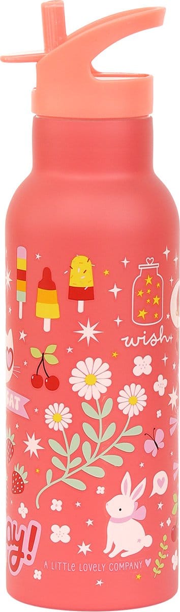 A Little Lovely Company - XL Dubbelwandige RVS drinkfles thermos - Fun