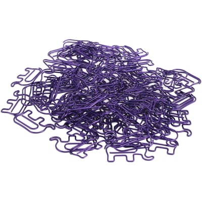 100 stuks Paperclip Schattige Olifantvormige Roestvrijstalen Paperclip met Opbergdoos voor Foto paars