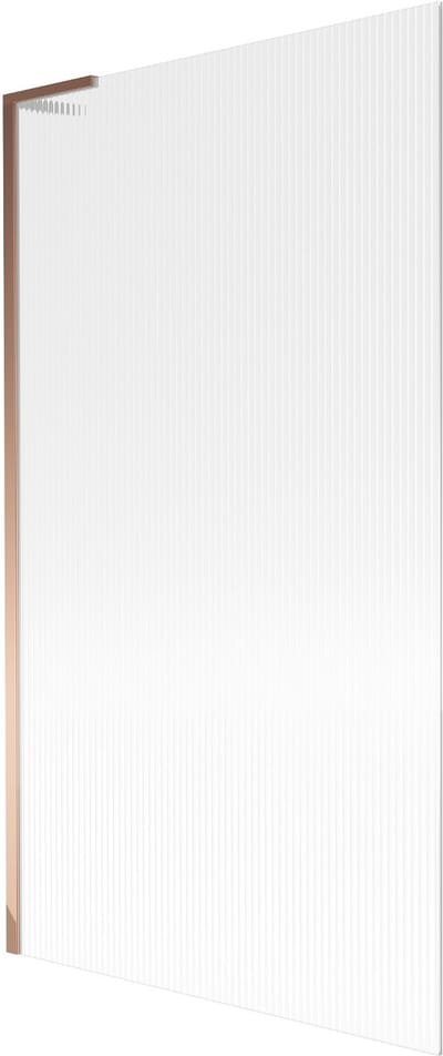 Mexen Next L badwand 1-vleugelig 100 x 150 , strepen, roze goud - 895-100-000-03-09-60